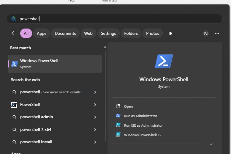 Step 1 – open PowerShell